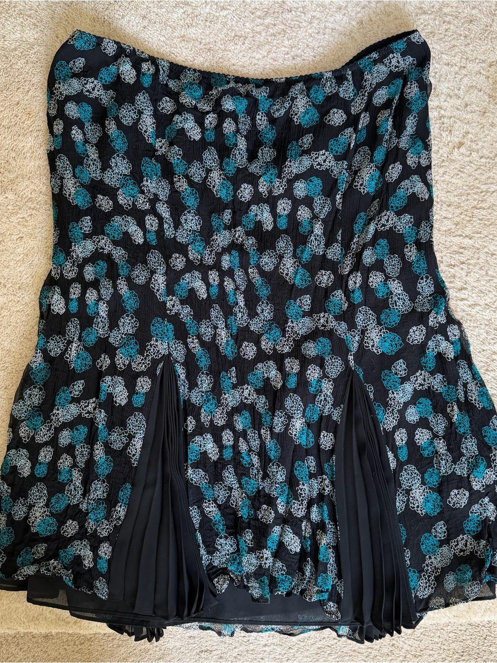 Women’s Black Floral Silk Skirt